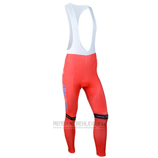 2014 Fahrradbekleidung Katusha Wei und Rot Trikot Langarm und Tragerhose